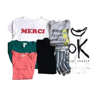 Juniors Size Small Bundle of T-Shirts & Sleep Shorts. 7pc Bundle. Preowned